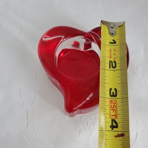PartyLite Red Glass Heart Tealight Candle Holder Retired P8811 - Picture 10 of 12